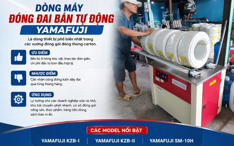 Dòng máy đóng đai bán tự động Yamafuji
