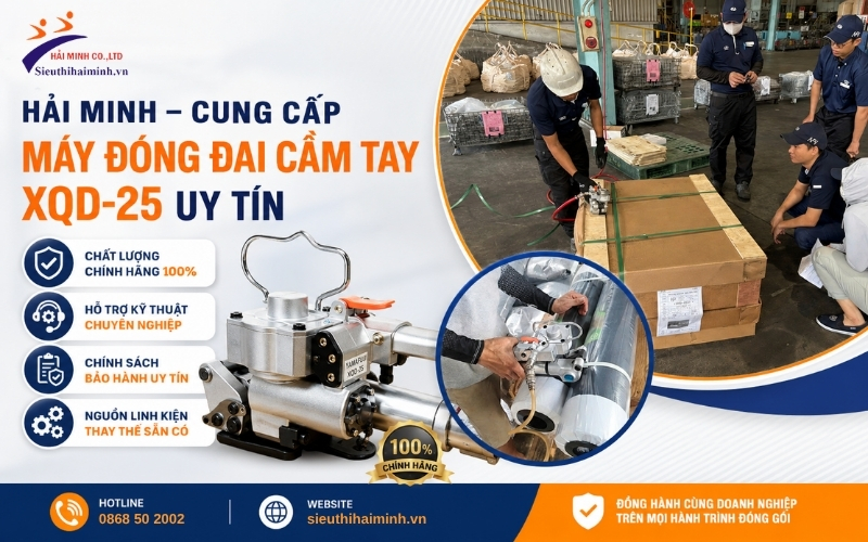 Hải Minh – Cung cấp máy đóng đai cầm tay XQD-25 uy tín