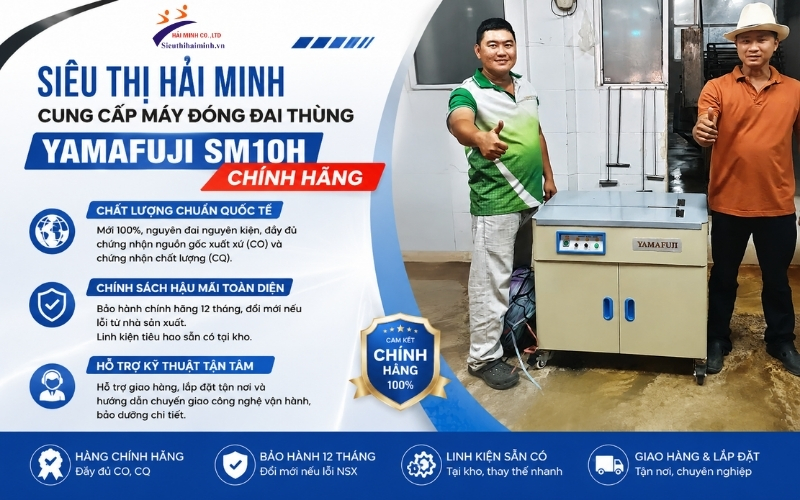 Hải Minh – Cung cấp máy đóng đai thùng Yamafuji SM10H chính hãng