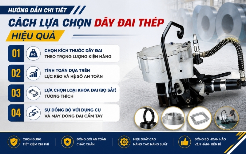 Hướng dẫn chi tiết cách lựa chọn dây đai thép hiệu quả