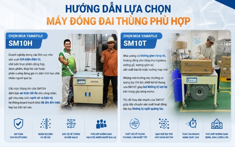 Hướng dẫn lựa chọn máy đóng đai thùng phù hợp