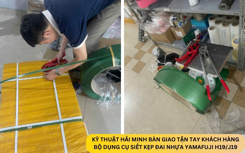 Kỹ thuật Hải Minh bàn giao Bộ dụng cụ siết kẹp đai nhựa Yamafuji H19/J19