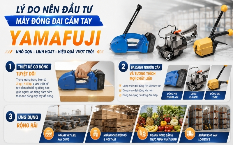 Lý do nên đầu tư máy đóng đai cầm tay Yamafuji