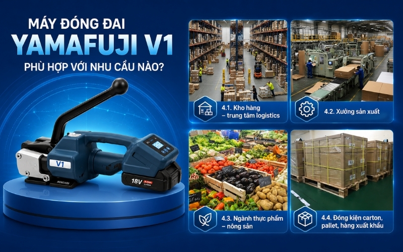 Máy đóng đai Yamafuji V1 phù hợp với nhu cầu nào?