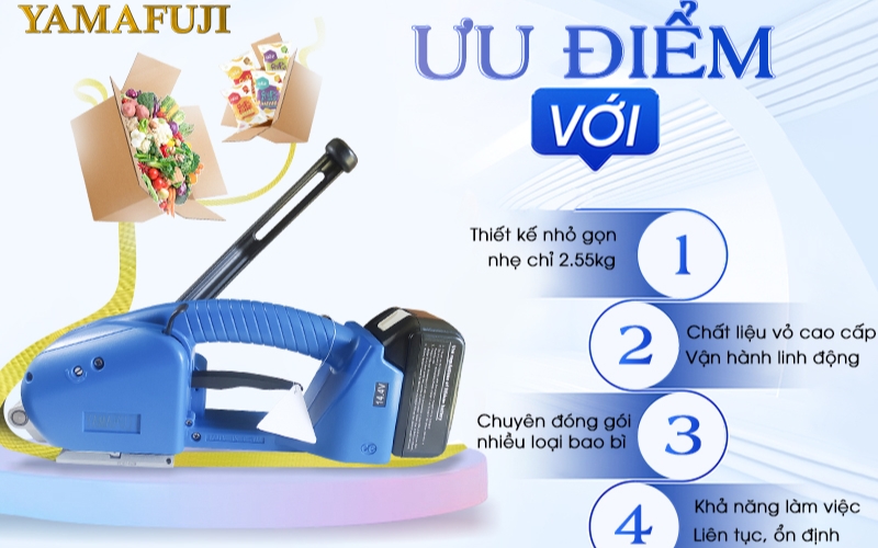 Tính năng nổi bật của máy đóng đai chạy pin Yamafuji JDH-16