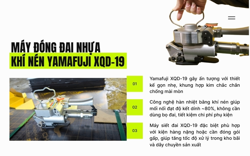 Máy đóng đai khí nén Yamafuji XQD-19 dưới 6 triệu