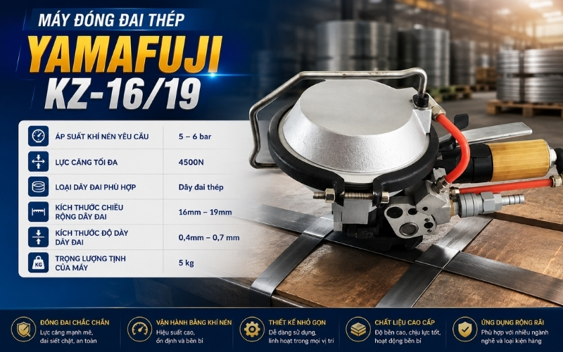 Máy đóng đai thép Yamafuji KZ-1619