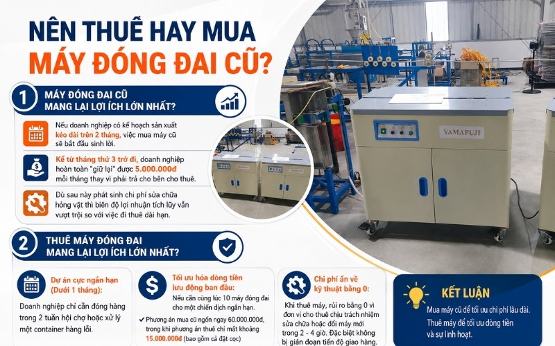 Nên thuê hay mua máy đóng đai cũ