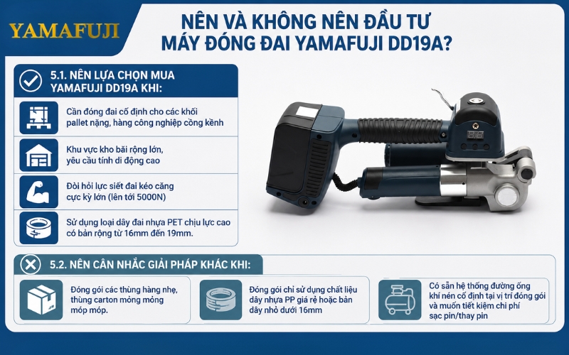 Nên và không nên đầu tư máy đóng đai Yamafuji DD19A?