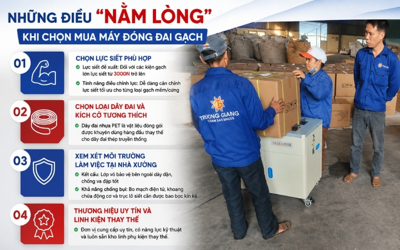 Những điều nằm lòng khi chọn mua máy đóng đai gạch