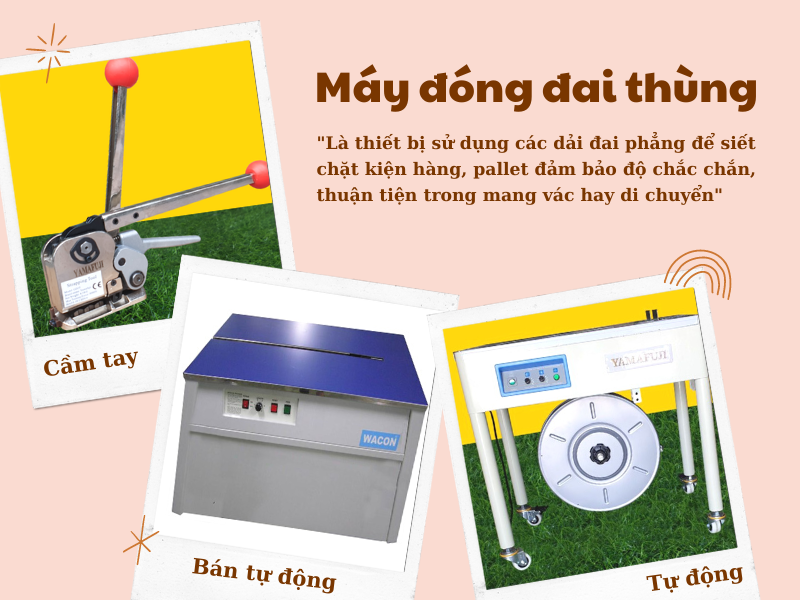 Máy đóng đai thùng chính hãng, chất lượng cao