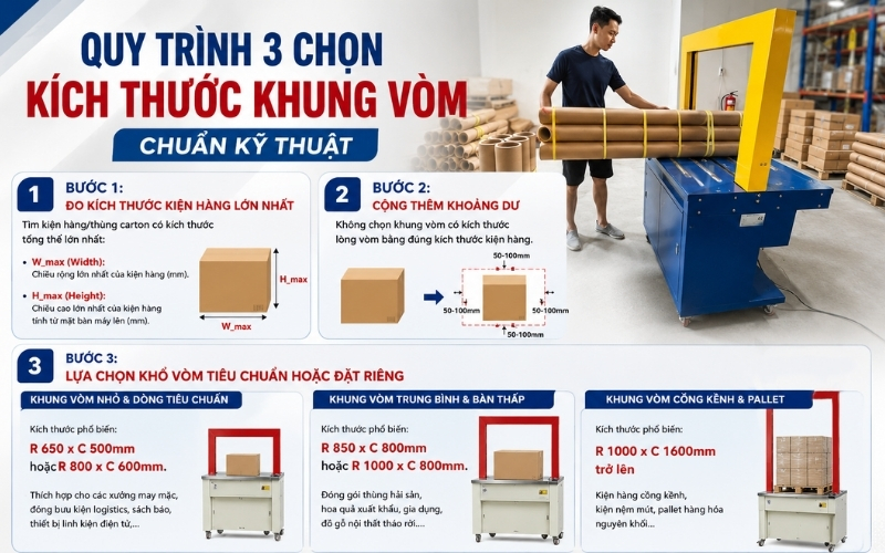 Quy trình 3 chọn kích thước khung vòm chuẩn kỹ thuật