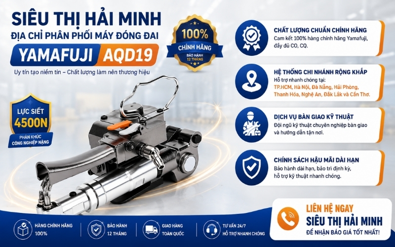 Siêu Thị Hải Minh – Địa chỉ phân phối máy đóng đai Yamafuji AQD19