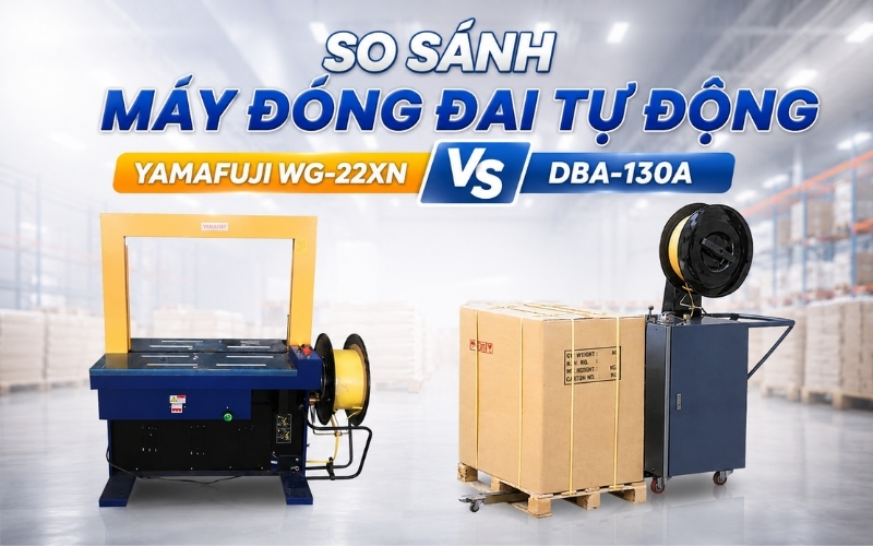 So sánh máy đóng đai tự động Yamafuji WG-22XN và DBA-130A