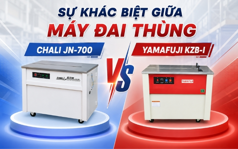 Sự khác biệt giữa máy đai thùng Chali JN-700 và Yamafuji KZB-I