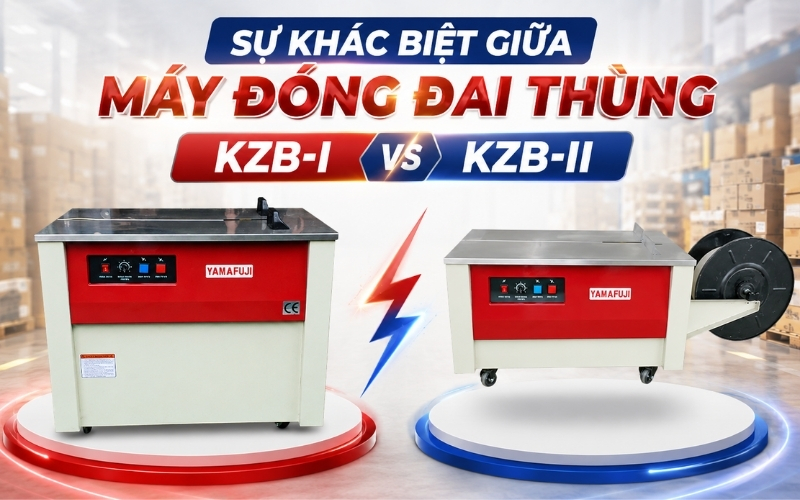 Sự khác biệt giữa máy đóng đai thùng KZB-I và KZB-II