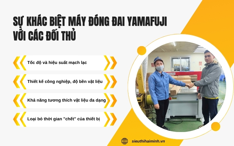 Sự khác biệt máy đóng đai Yamafuji với các đối thủ