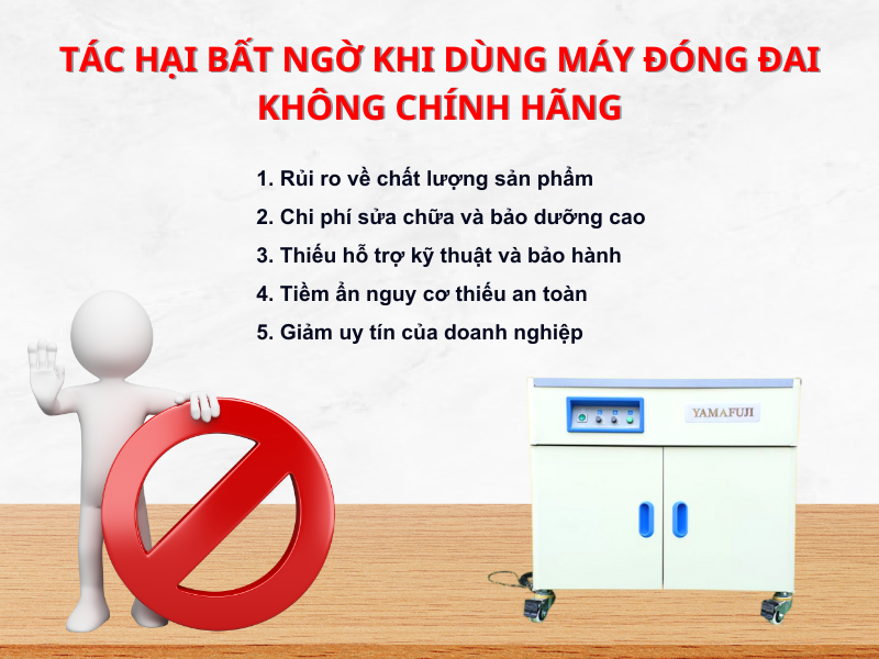Những rủi ro tiềm ẩn khi không sử dụng máy đóng đai chính hãng
