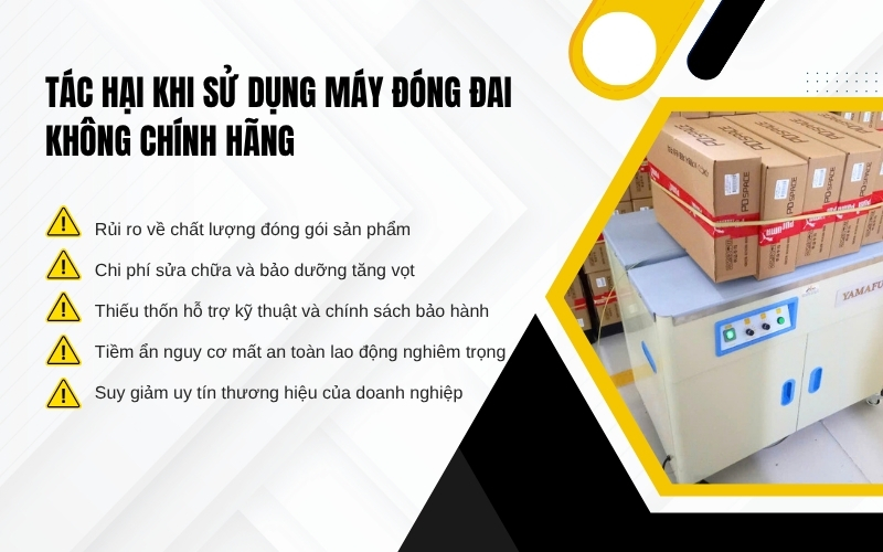 Tác hại khi sử dụng máy đóng đai không chính hãng