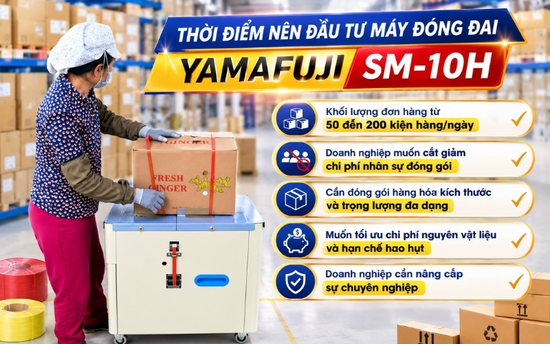 Thời điểm nên đầu tư máy đóng đai Yamafuji SM-10H