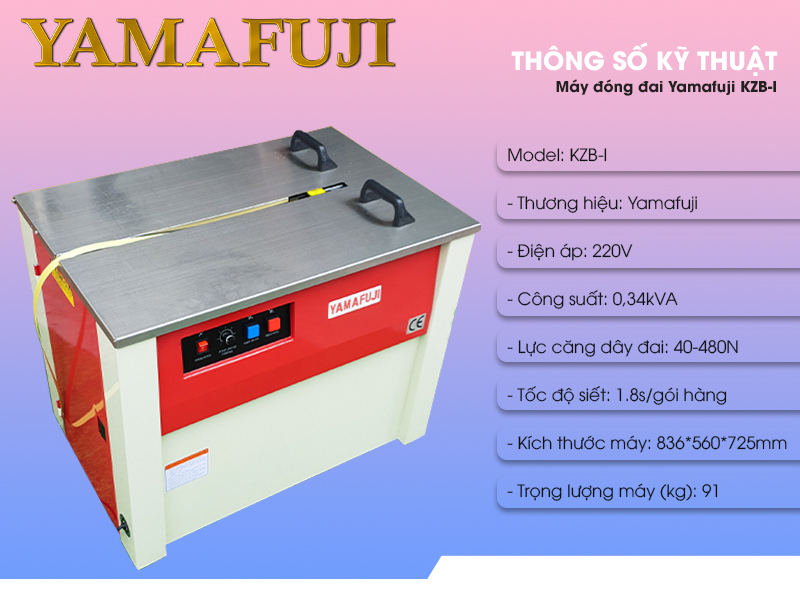 Thông số kĩ thuật Máy đóng đai Yamafuji KZB-I