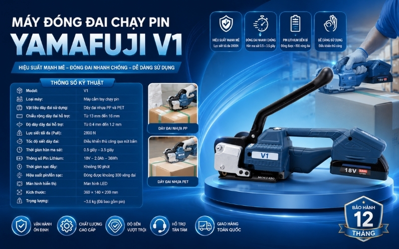 Thông số kỹ thuật máy siết đai Yamafuji V1