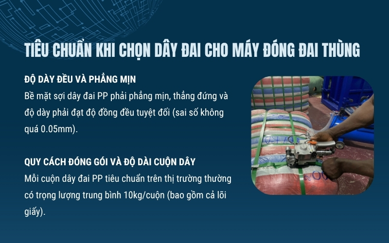 Tiêu chuẩn khi chọn dây đai cho máy đóng đai thùng