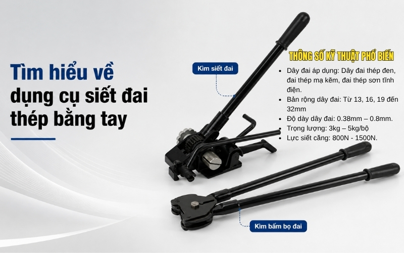 Tìm hiểu về dụng cụ siết đai thép bằng tay