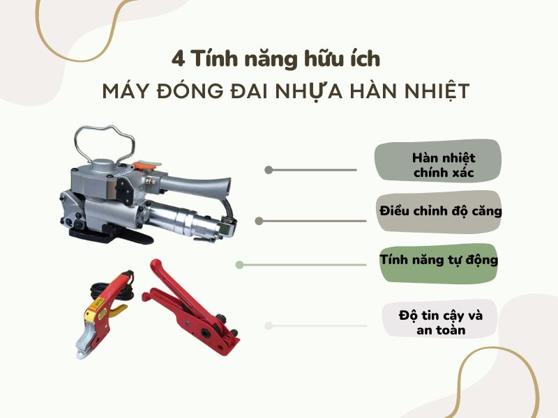 Tính năng hữu ích của máy đóng đai nhựa hàn nhiệt