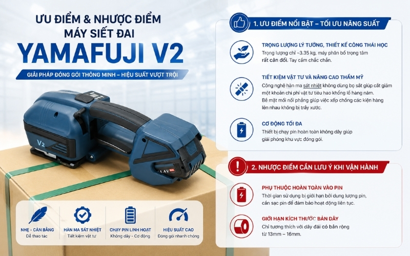 Ưu điểm và nhược của máy siết đai Yamafuji V2