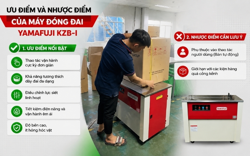 Ưu điểm và nhược điểm của máy đóng đai Yamafuji KZB-I