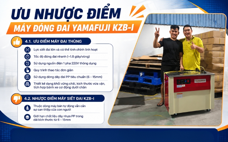 Ưu nhược điểm máy đóng đai Yamafuji KZB-I