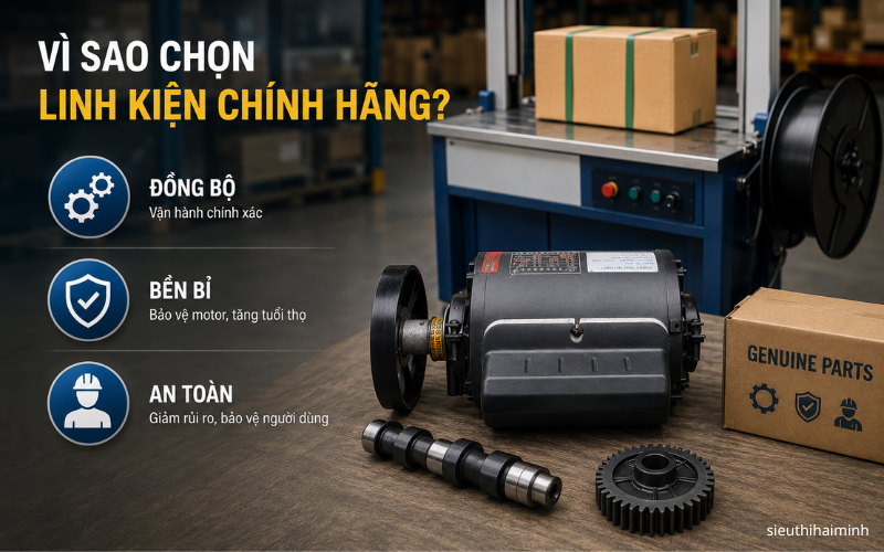 Tại sao phải sử dụng linh kiện máy đóng đai chính hãng?