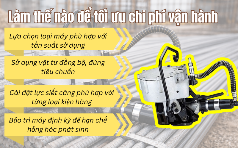  Các khoản chi phí trong quá trình vận hành máy đóng đai thép