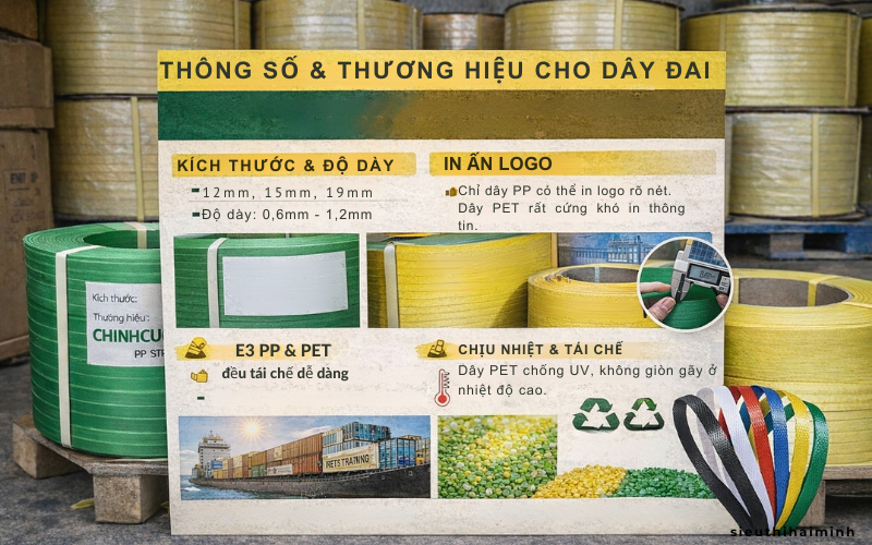 Thông số và thương hiệu cho dây đai
