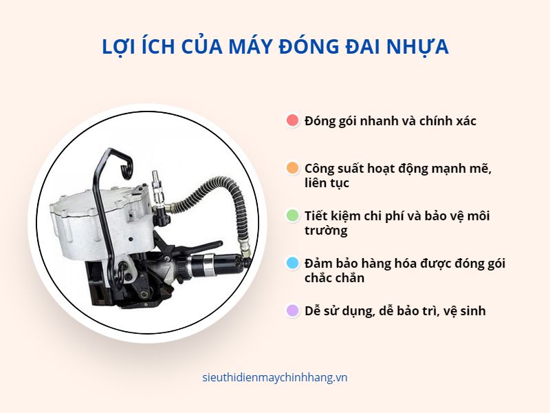 Lợi ích của máy đóng đai nhựa bạn cần biết