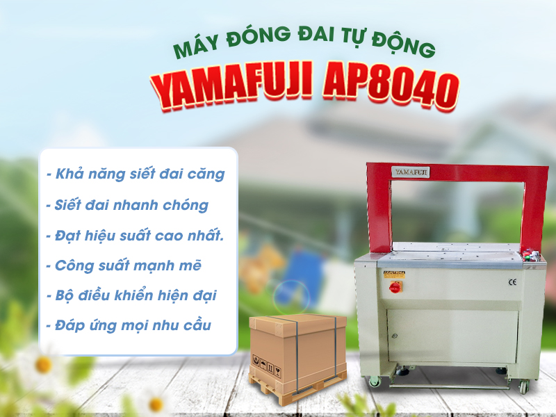 Máy đóng đai AP8040 với nhiều tính năng thông minh và đa dạng
