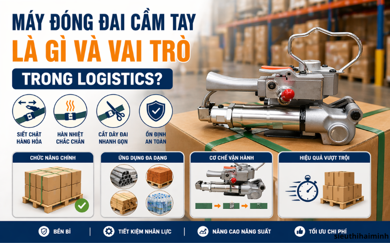  Máy đóng đai cầm tay là gì và vai trò trong logistics?