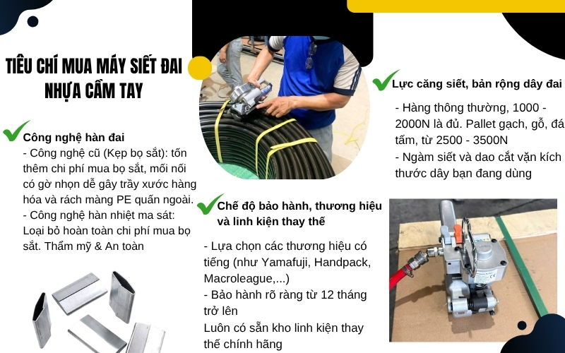 tiêu chí mua máy siết đai nhựa cầm tay