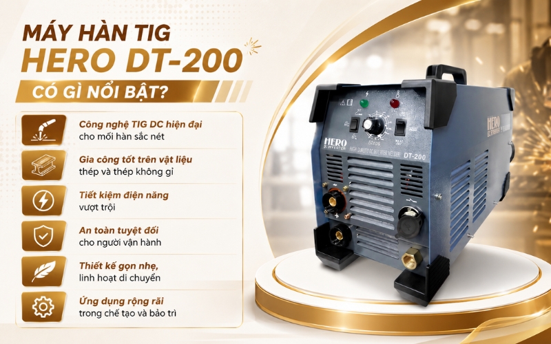 Máy hàn Tig Hero DT-200 có gì nổi bật?