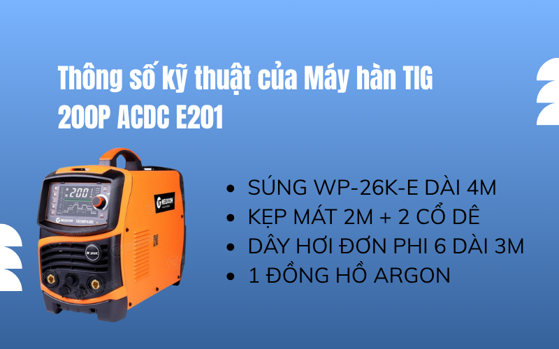 Máy hàn TIG 200P ACDC E201 II JET20
