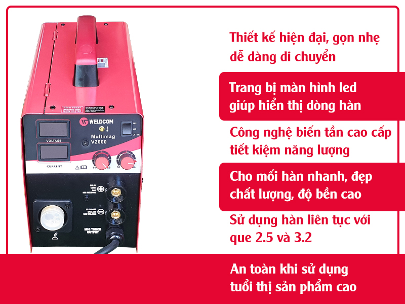Ưu điểm của Máy hàn MIG không dùng khí Multimag Weldcom V2000