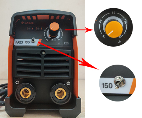 các nút diều chỉnh của máy hàn que điện tử Jasic ARES 150