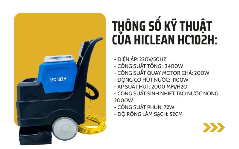 Máy làm sạch thảm trải sàn công nghiệp Hiclean HC102H