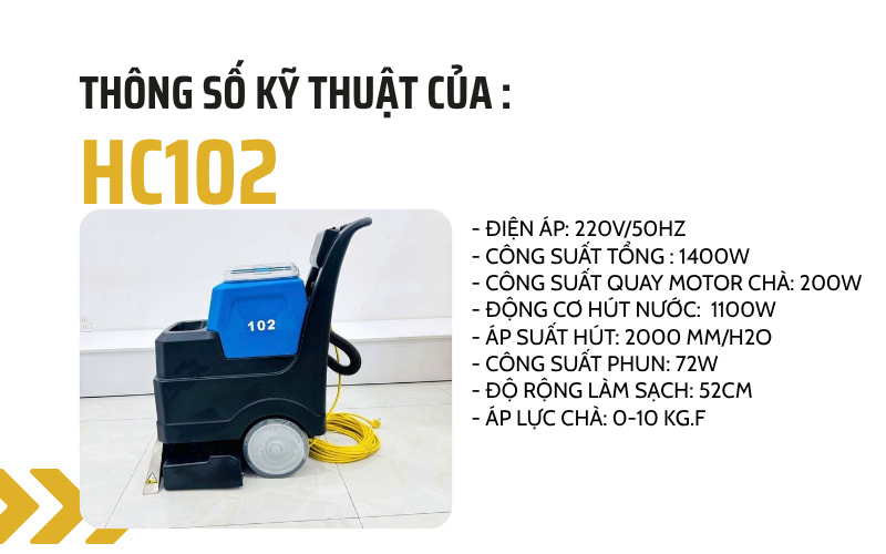 Máy làm sạch thảm trải sàn công nghiệp Hiclean HC102