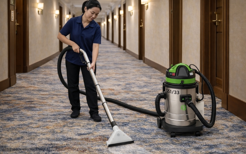 Quy trình sử dụng máy hút bụi giặt thảm chuyên nghiệp