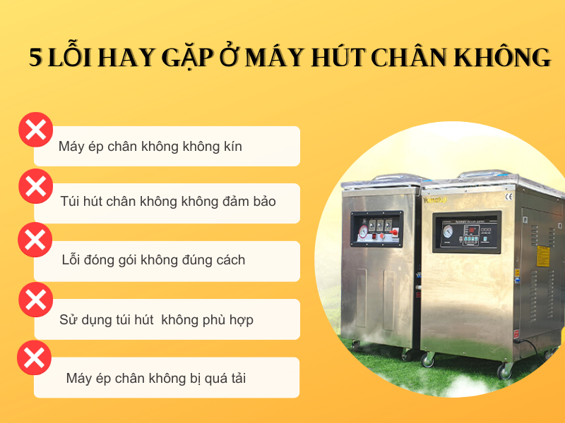 5 lỗi hay gặp ở máy hút chân không