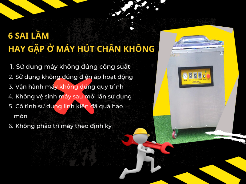 6 sai lầm hay gặp khi sử dụng máy hút chân không