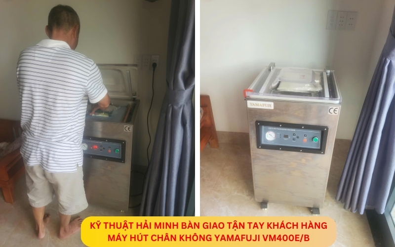 Khách hàng nhận máy hút chân không Yamafuji VM400E/B