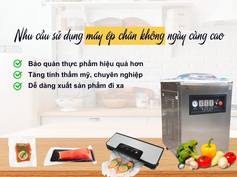 Nhu cầu sử dụng máy đóng gói hút chân không ngày càng tăng